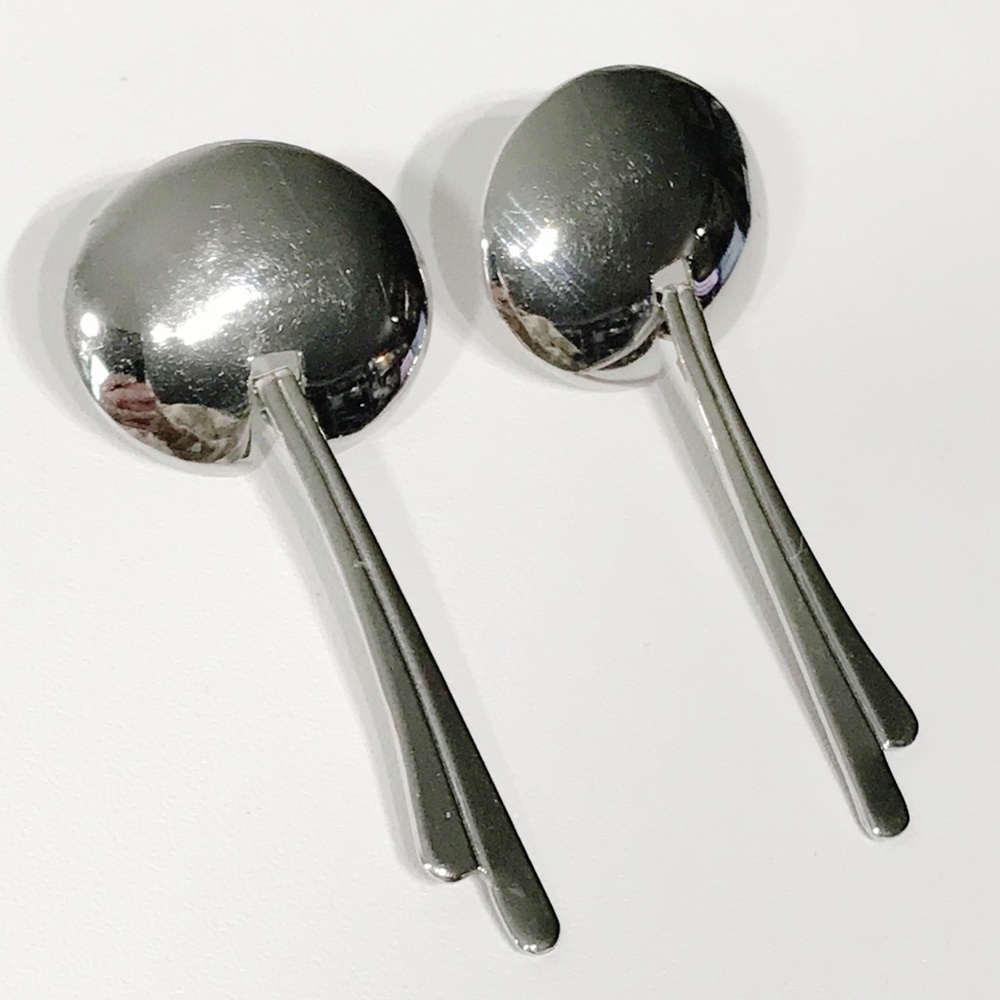 Gio Pomodoro Sterling Silver Italian Artist Sculptor Abstract Modernist Earrings